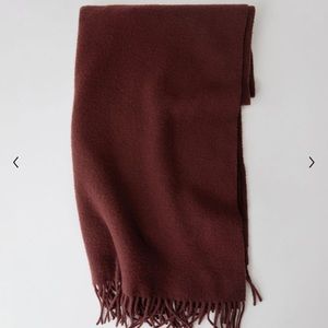 Acne studios fringed scarf dark wine